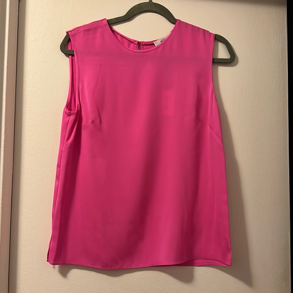 NWT Milly hot pink 100% silk shell, sz 6